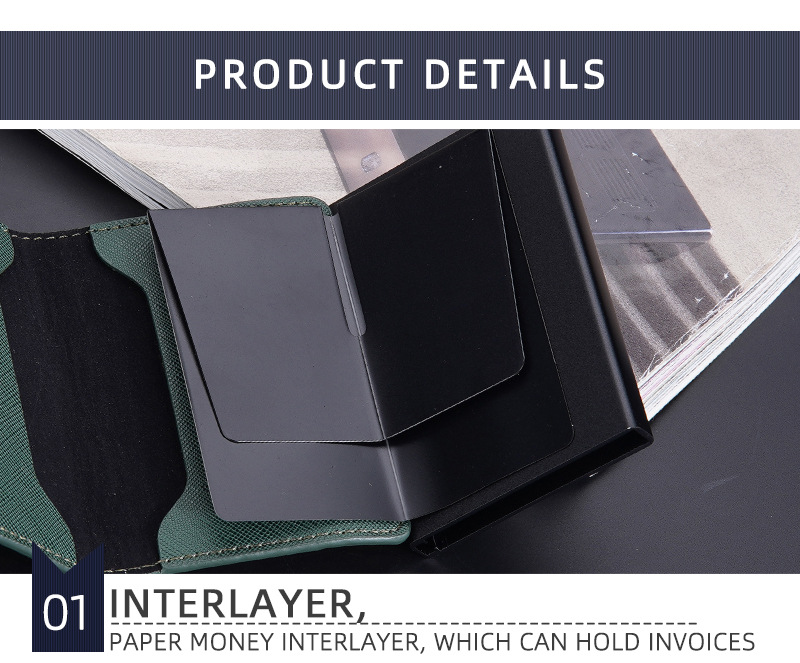 Neu Tasche Herren Baellerry Kontrast Farbe RFID Anti Magnetische Seite Push Bullet Box Neutral Karte Leder Clip_voghion.com