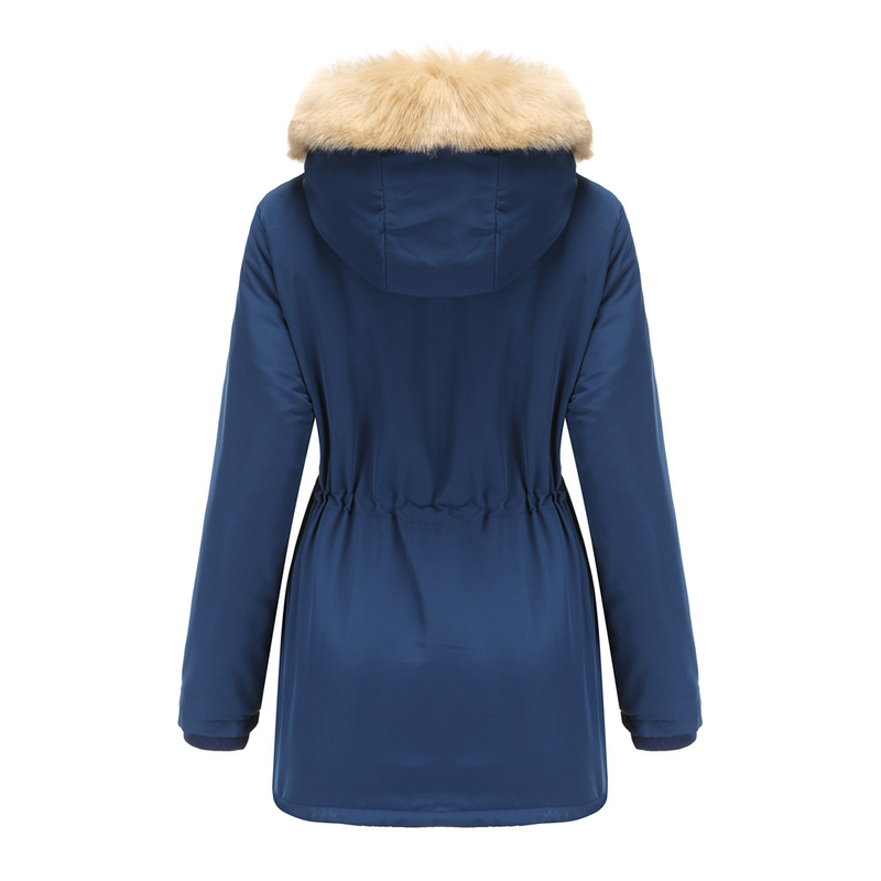 Cappotto imbottito in lana d'agnello spesso da donna, cappotto imbottito ampio, cappello staccabile e giacca in pile_voghion.com