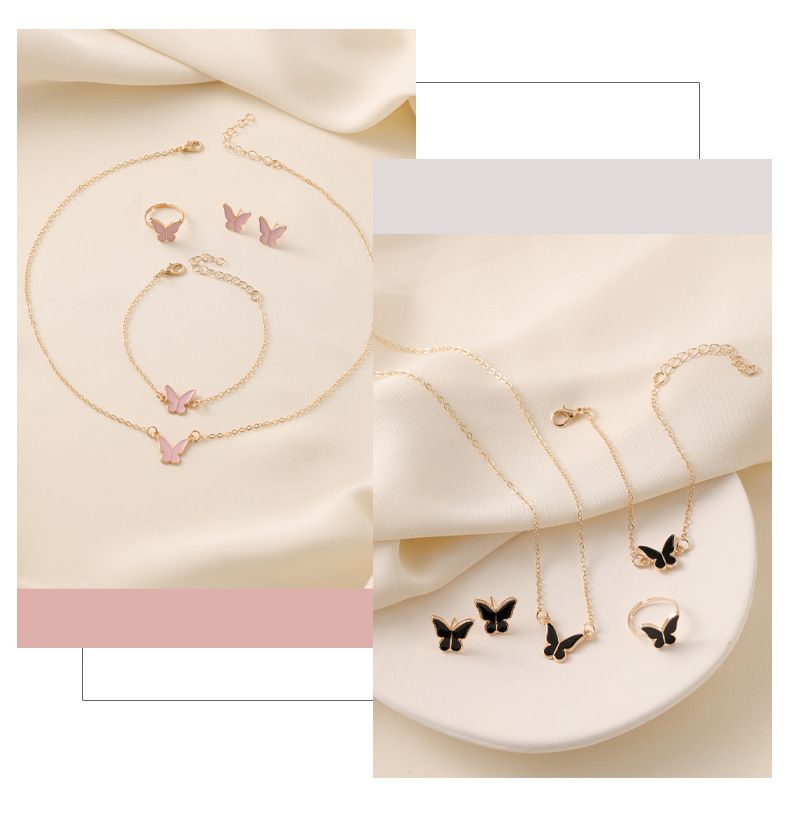 Collane La collana con farfalla smaltata bianca è squisita, semplice e versatile, moda di nicchia, catena per clavicola di alta gamma, set di collane per temperamento_voghion.com