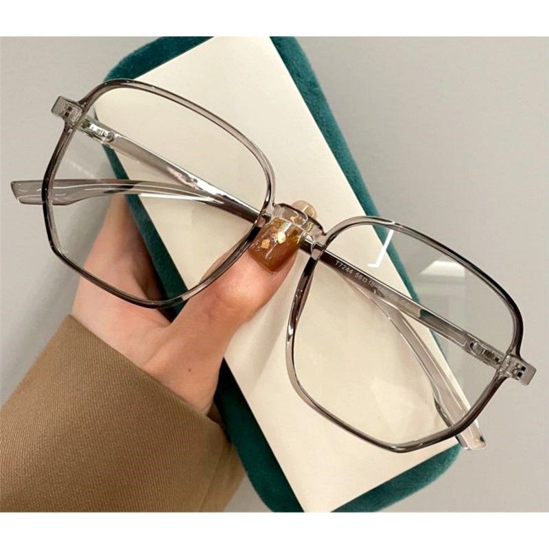 Occhiali da vista grandi quadrati alla moda, anti-luce blu, da donna, per computer, da gioco, classici, trasparenti_voghion.com