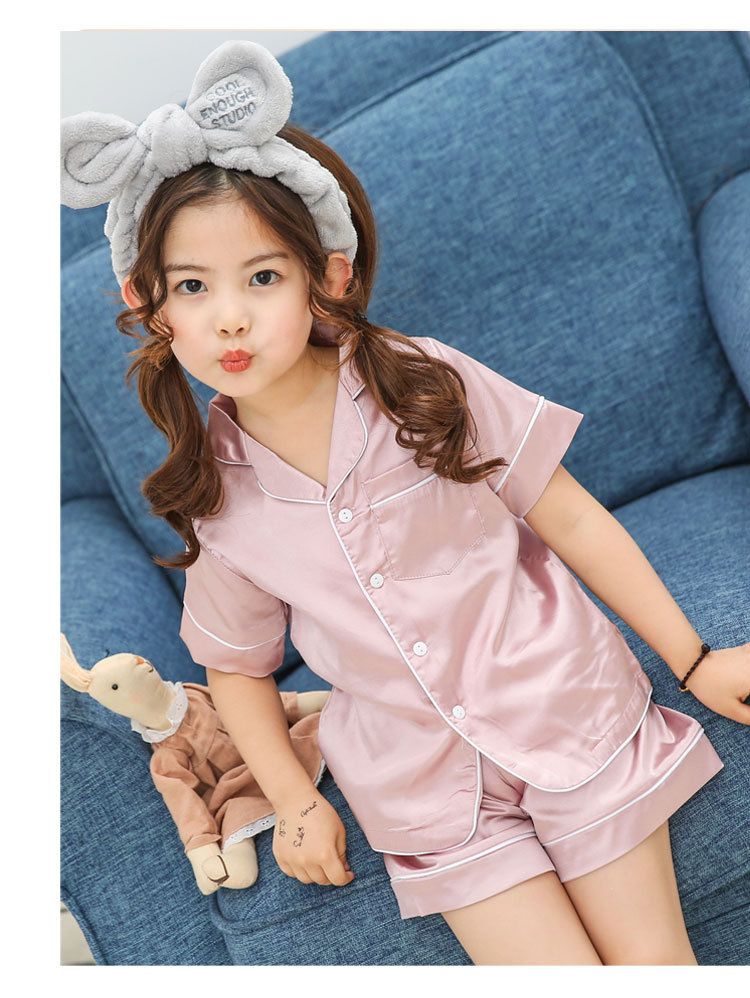 Roupas de bebê para meninas pijamas primavera seda gelo conjunto de homewear infantil pijamas para meninos adolescentes_voghion.com