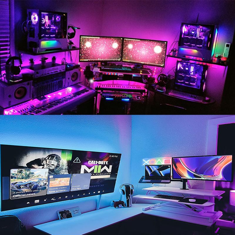 5V5050RGB kleurrijke LED-lichtstrip 30 lichten infrarood mobiele telefoon Bluetooth APP achtergrondmuziek zelfklevende zachte lichtbalk_voghion.com