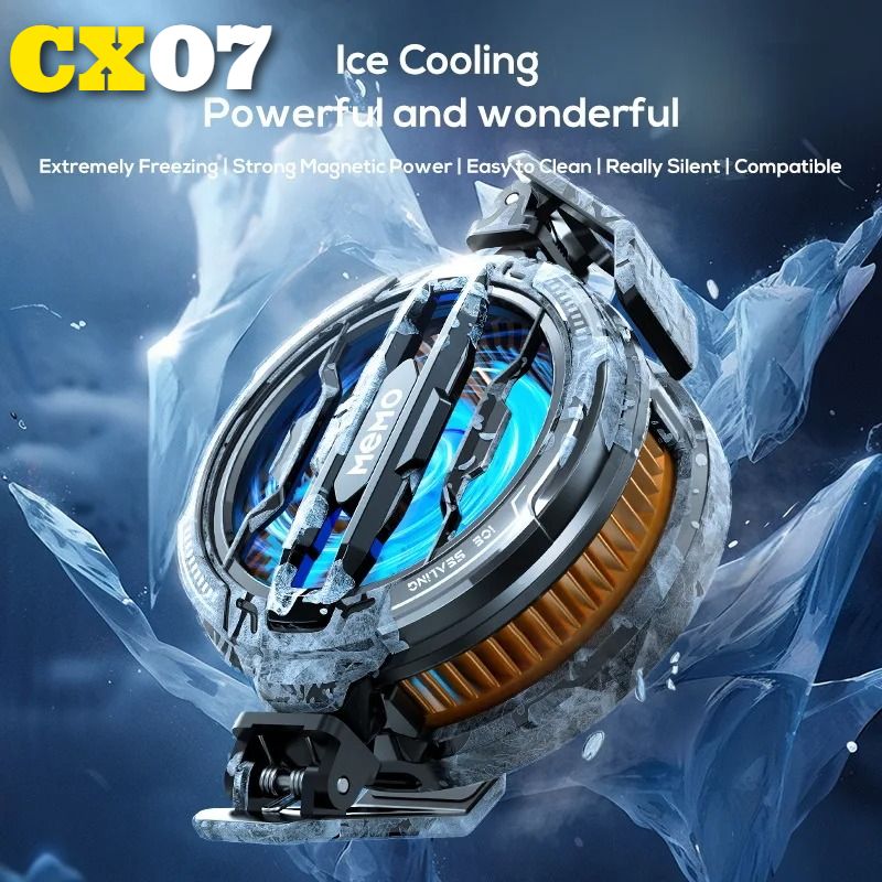 MEMO CX07 Mobile Phone Magnetic/Back-clip Semiconductor Type-C System Cooling Fan Radiator For IOS IPhone Android Cool_voghion.com
