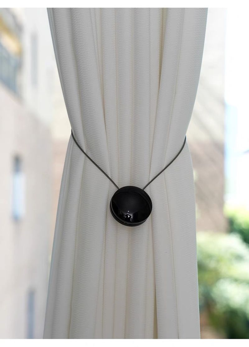 New Modern Simple Round Cake Magnetic Buckle Tiebacks Drilling No Installation Curtain Buckles_voghion.com
