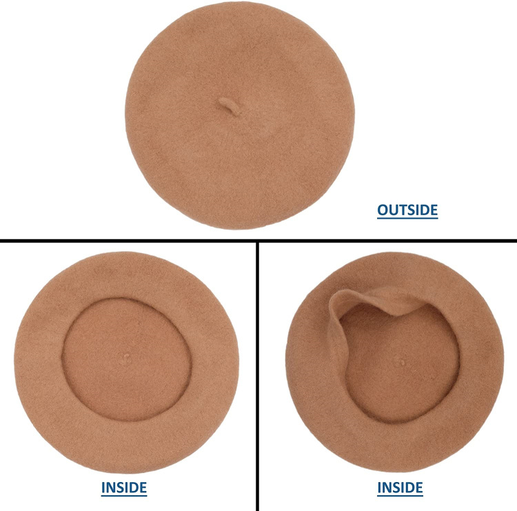 Wełniany beret damski Ishihara Satomi beret w tym samym stylu jesienno-zimowy wełniany beret retro niebieska czapka malarza_voghion.com