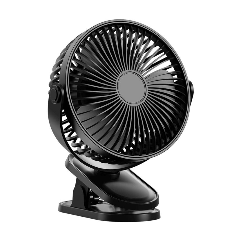 6-tommer Clip Fan Mini Bærbar Opladning Lang Batterilevetid Ventilator, Office Desktop Sovesal Stor Wind Silent Fan_voghion.com