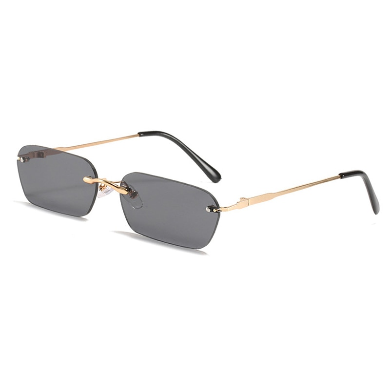 Nouveautés Lunettes de soleil sans monture à la mode pour hommes et femmes Lunettes de soleil classiques légères pour hommes Lunettes rectangulaires sans cadre UV400_voghion.com