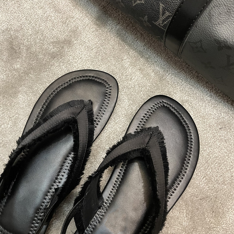 Fårskinnsversion ~ 2023 sommarnya flip-flop sandaler dam platta satin läder sandaler dam skor fiskbenshalvbricka_voghion.com