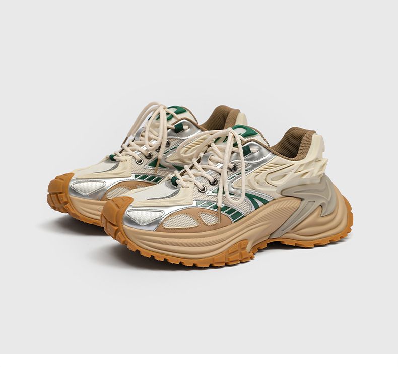 Yaz 2024 Yeni Nefes Alabilen File Çift Erkek Moda Günlük Spor Baba Ayakkabıları_voghion.com