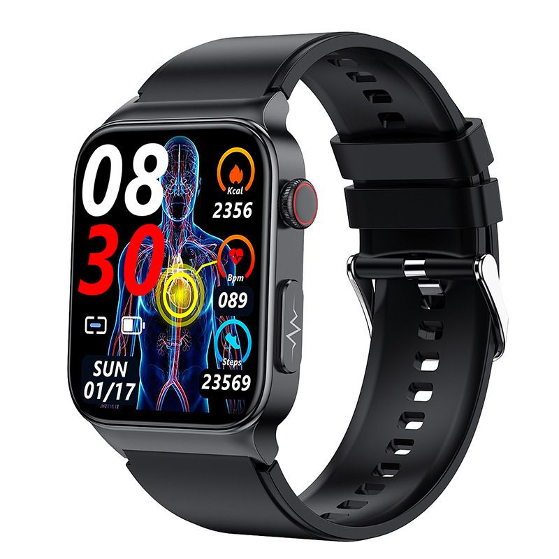 Nuovo smartwatch E500 schermo ad alta definizione 1.83 ECG+PPG temperatura corporea, ossigeno, elettrocardiogramma con non invasivo_voghion.com