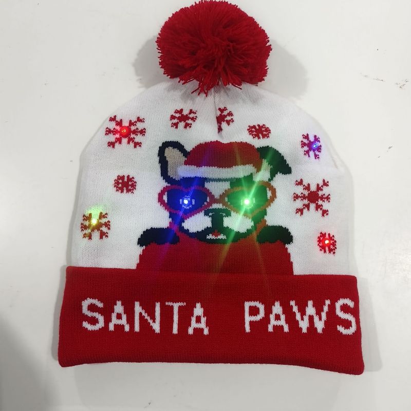 New Year Glowing Christmas With LED Colorful Flashing Lights Adult And Children Universal Warm Knitted Wool Hat_voghion.com