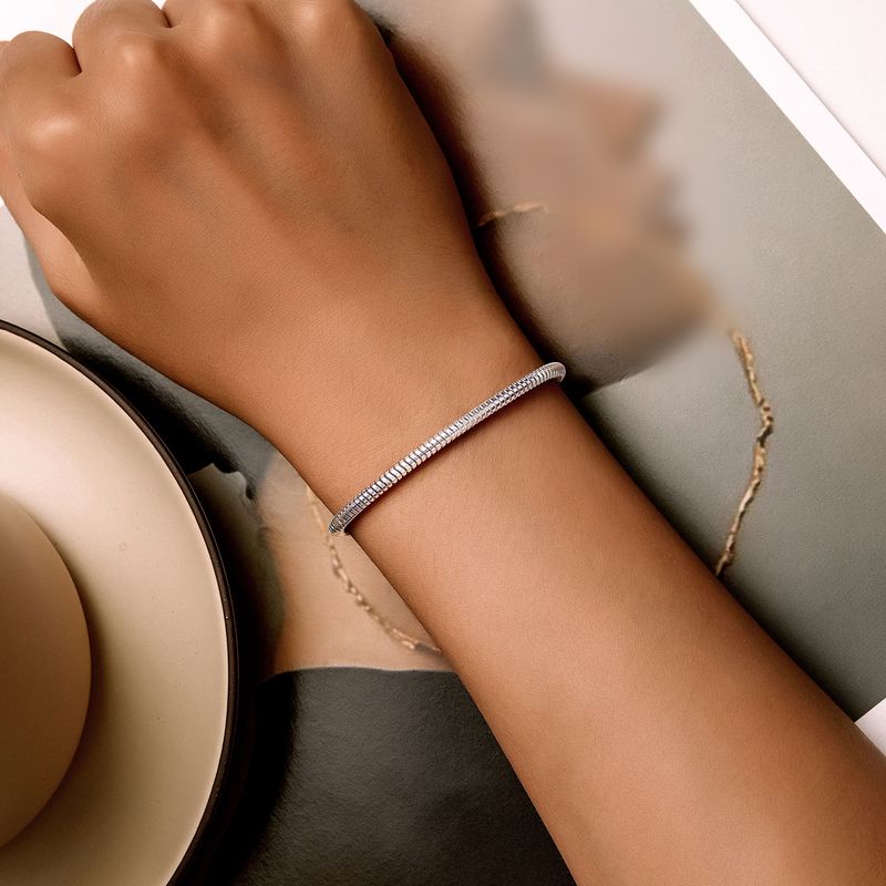Snake Chain Basic Bracelet, 925 Sterling Silver Bracelet For Women, Compatible With Most Charm Beads_voghion.com