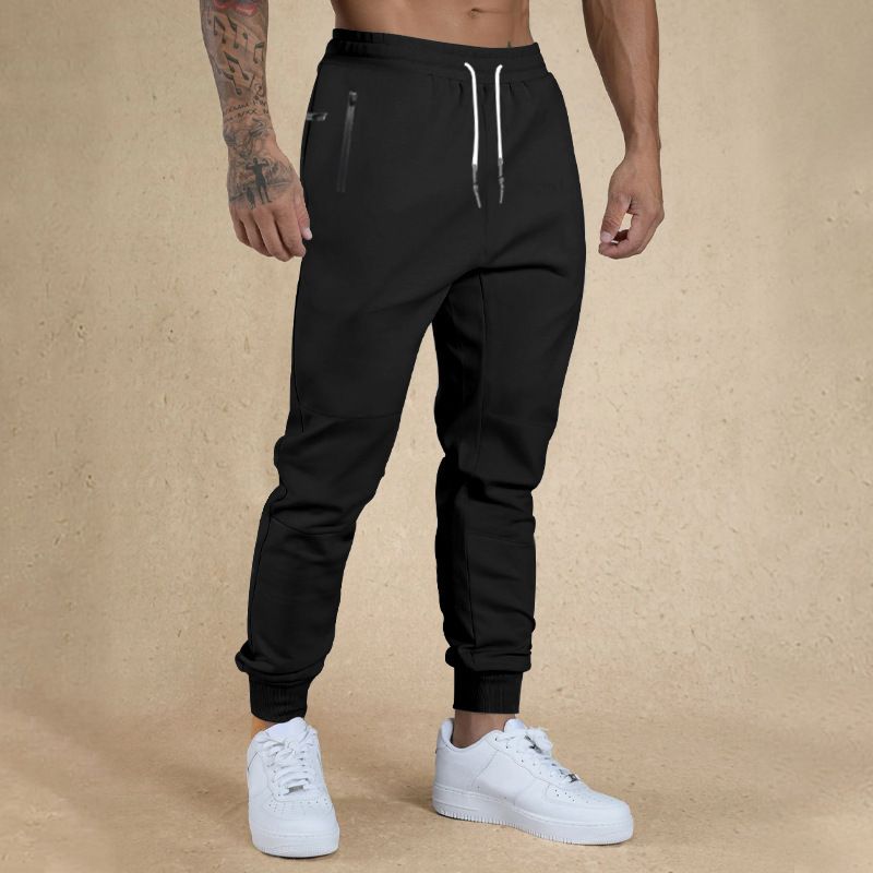Leichte Jogginghose für Herren, atmungsaktiv, zum Wandern, Joggen, Laufen, Stretch, für Übungen und Workouts, mit Reißverschlusstasche_voghion.com