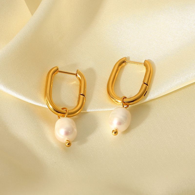 Nuovo influencer INS con lo stesso orecchino di perle d'acqua dolce, gioielli pendenti alla moda e semplici per le donne_voghion.com