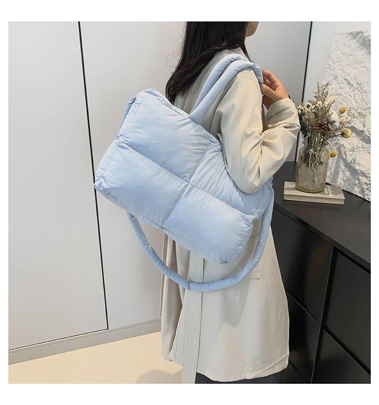 Cotton Bag Down Bag Female Large Capacity Leisure Tote Bag Ladies Commuter Shoulder Bag_voghion.com