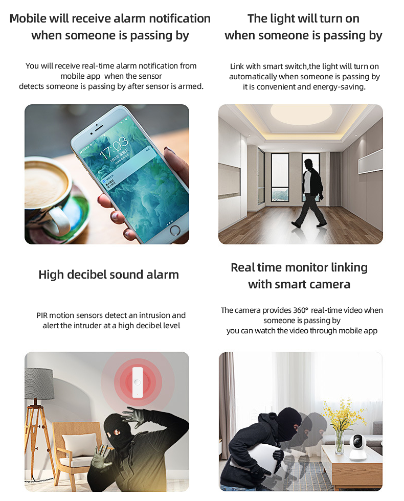 Sensore di movimento PIR Zigbee WiFi Tuya, rilevatore a infrarossi per il corpo umano, sicurezza, vita intelligente, funziona con Alexa e Google Home._voghion.com