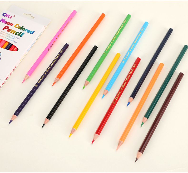 Set di 12 matite acquerellabili colorate, materiali artistici vivaci e sfumabili per bambini e adulti, matite esagonali in legno di alta qualità per schizzi_voghion.com