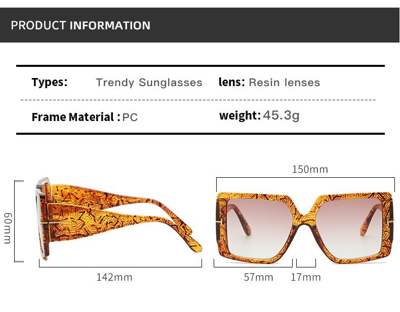 Gafas de sol para hombre y mujer Gafas de sol cuadradas de montura grande con protección UV y palabra en T Gafas de sol de moda para hombre y mujer Gafas de sol_voghion.com