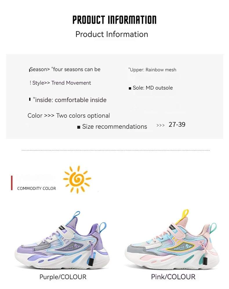 Mädchenschuhe Frühling und Herbst Neue Mesh-Sommer-Kindersportschuhe Obermaterial aus Leder, lässige Laufschuhe für große Jungen_voghion.com