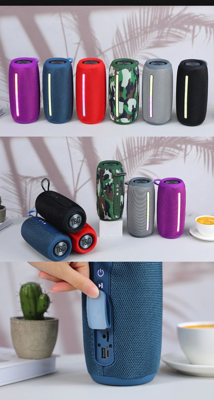 Altoparlante subwoofer con doppio slot per scheda wireless impermeabile in tessuto per esterni Bluetooth da 16 W con cannone pesante tedesco_voghion.com