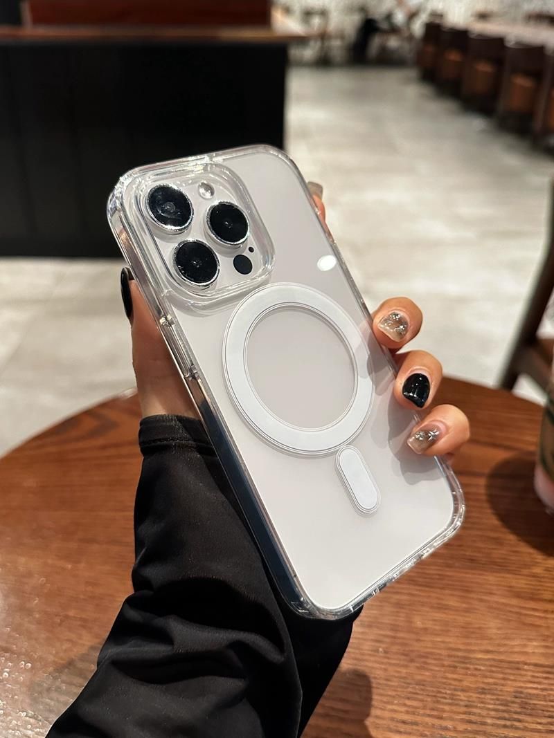 Funda magnética transparente original con carga inalámbrica MagSafe para iPhone 17, Air 16, 15, 14, 13, 12, 11 Pro Max, 7, 8 Plus_voghion.com