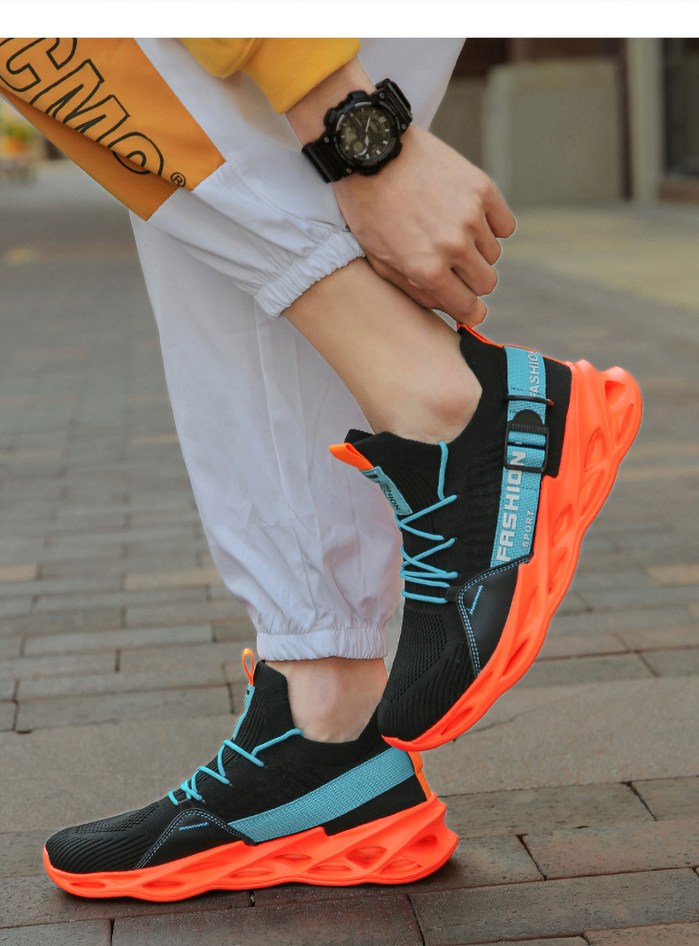Herrenschuhe Klingenschuhe Fischschuppen-Sportschuhe Neue Herren-Laufschuhe fliegende gewebte atmungsaktive Freizeitsportschuhe_voghion.com