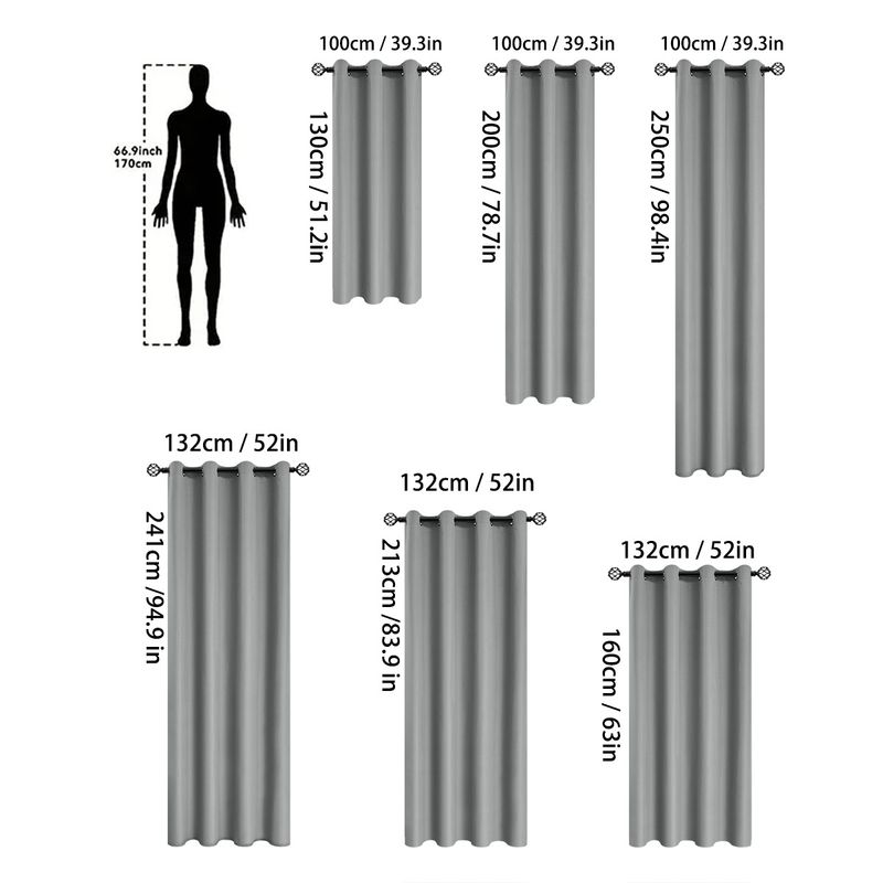 Double Sided Polyester Pongee Full Blackout Perforated Blackout Curtains Finished Curtains_voghion.com