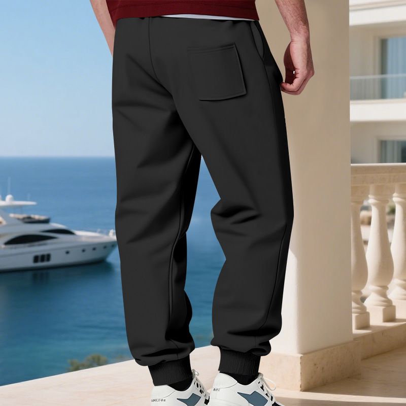 „Męskie spodnie dresowe z aksamitnymi mankietami – luźne, codzienne spodnie na zimę (czarne/szare/morelowe, S-XXXL)”_voghion.com