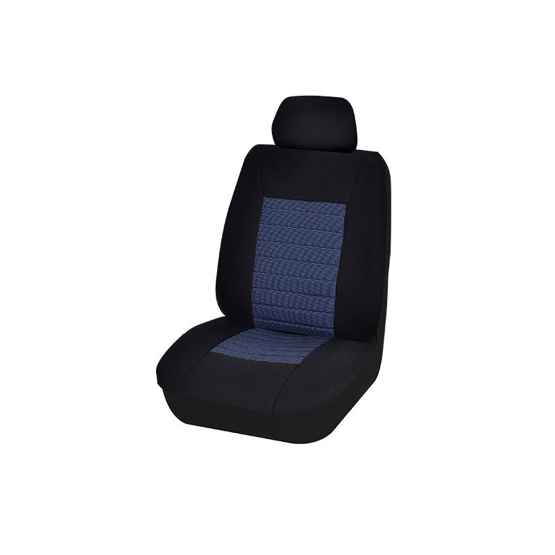 Donkerblauwe jacquard mesh stoffen stiksels autostoelhoes vier seizoenen algemeen doel kussen eenvoudig te installeren_voghion.com
