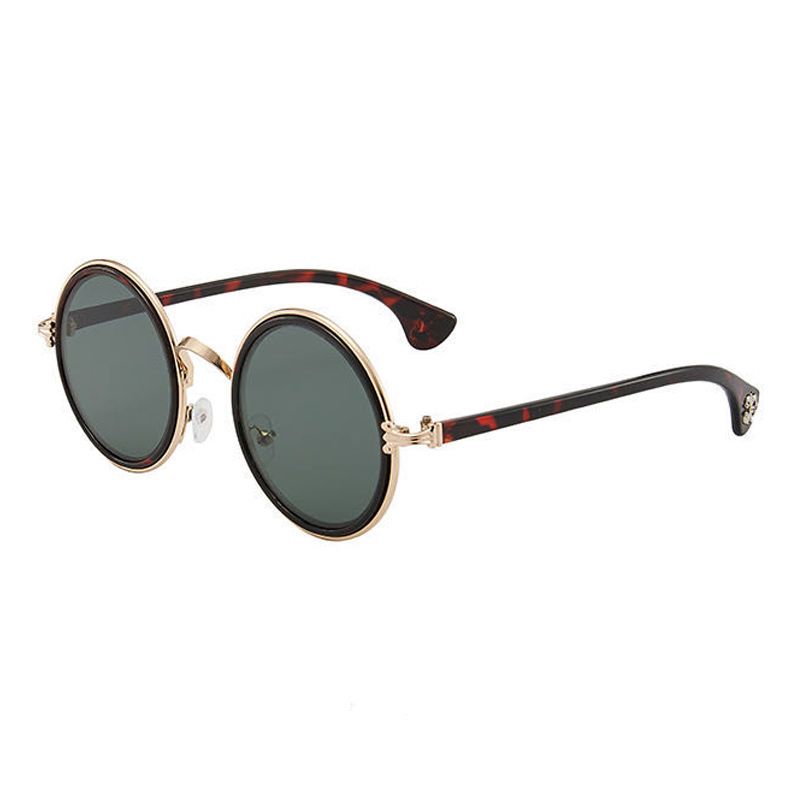 Montatura da donna, lenti in cristallo ad alta definizione, occhiali da sole rotondi alla moda per la guida, occhiali unisex alla moda_voghion.com