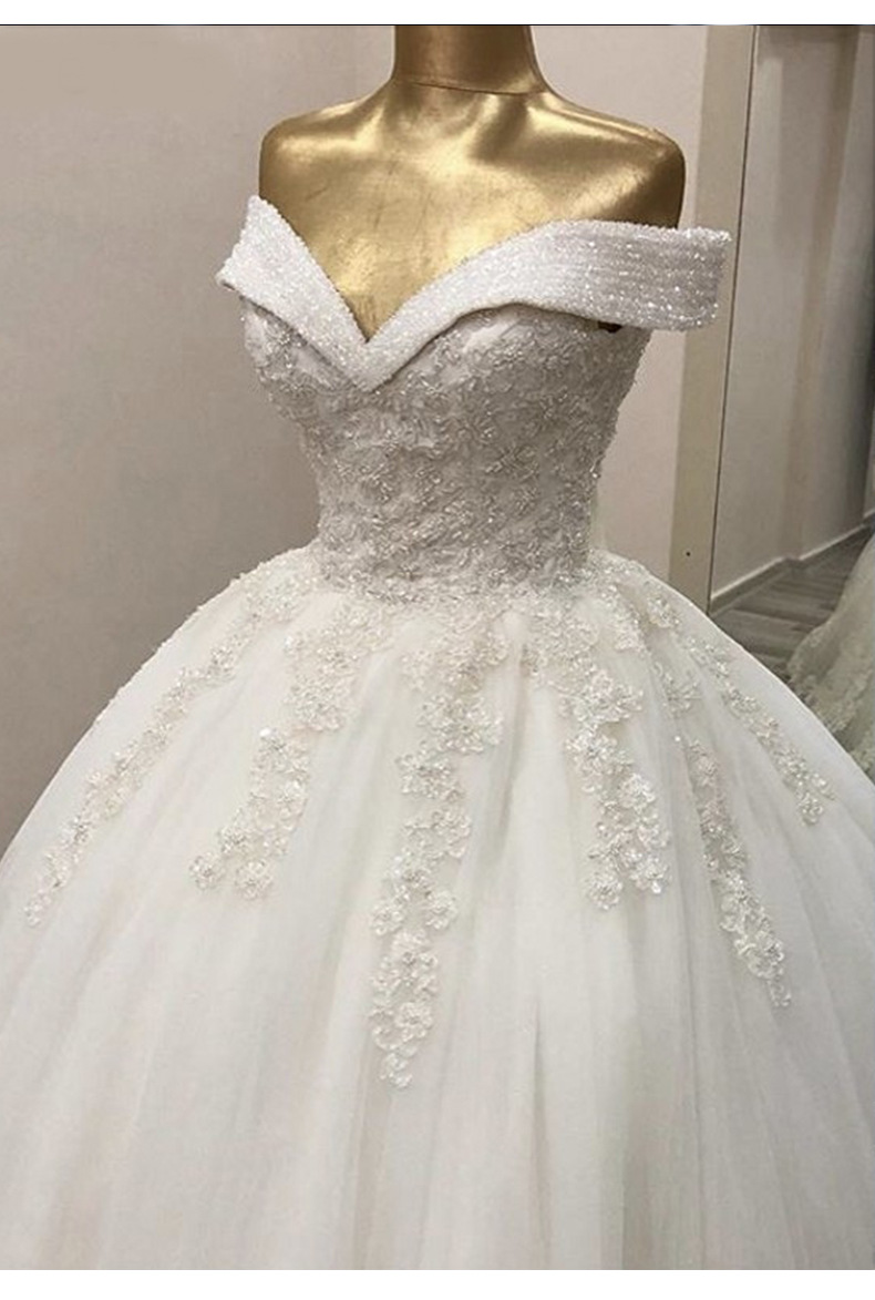 Damen-Hochzeitskleid, V-Ausschnitt, Taille, sexy Hochzeitskleid, Schleppgurt, Spitze, Haupt-Hochzeitskleid, kurzärmelig, eine Schulter, rückenfrei, einfach_voghion.com