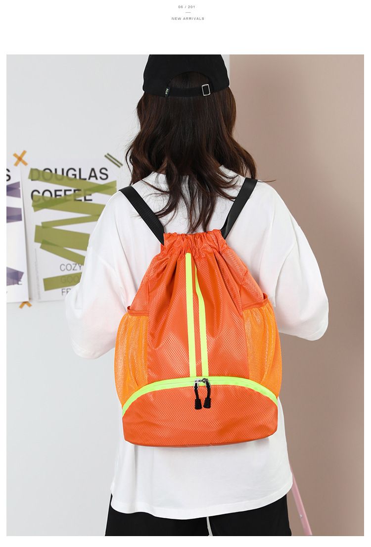 Drawstring Backpack - Waterproof & Dry/Wet Separate Compartment, Lightweight Outdoor Sports Bag For Hiking, Gym & Travel_voghion.com