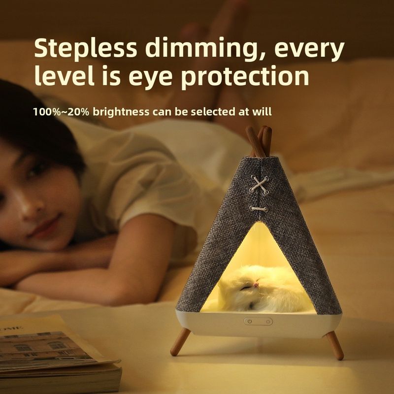 Veilleuse de tente neuve, idéale pour créer une ambiance apaisante dans la chambre, protégeant ainsi les yeux. Rechargeable par USB, double usage, sans fil et Bluetooth._voghion.com