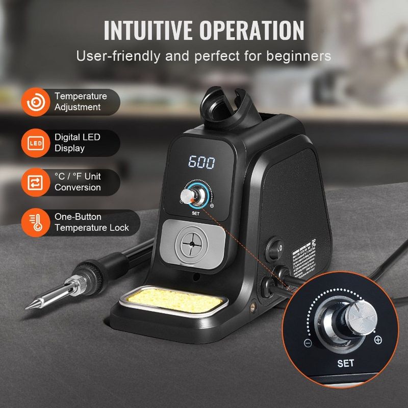 With Display 80W LED Helping Kit Soldering Station Iron Hands Station Soldering_voghion.com