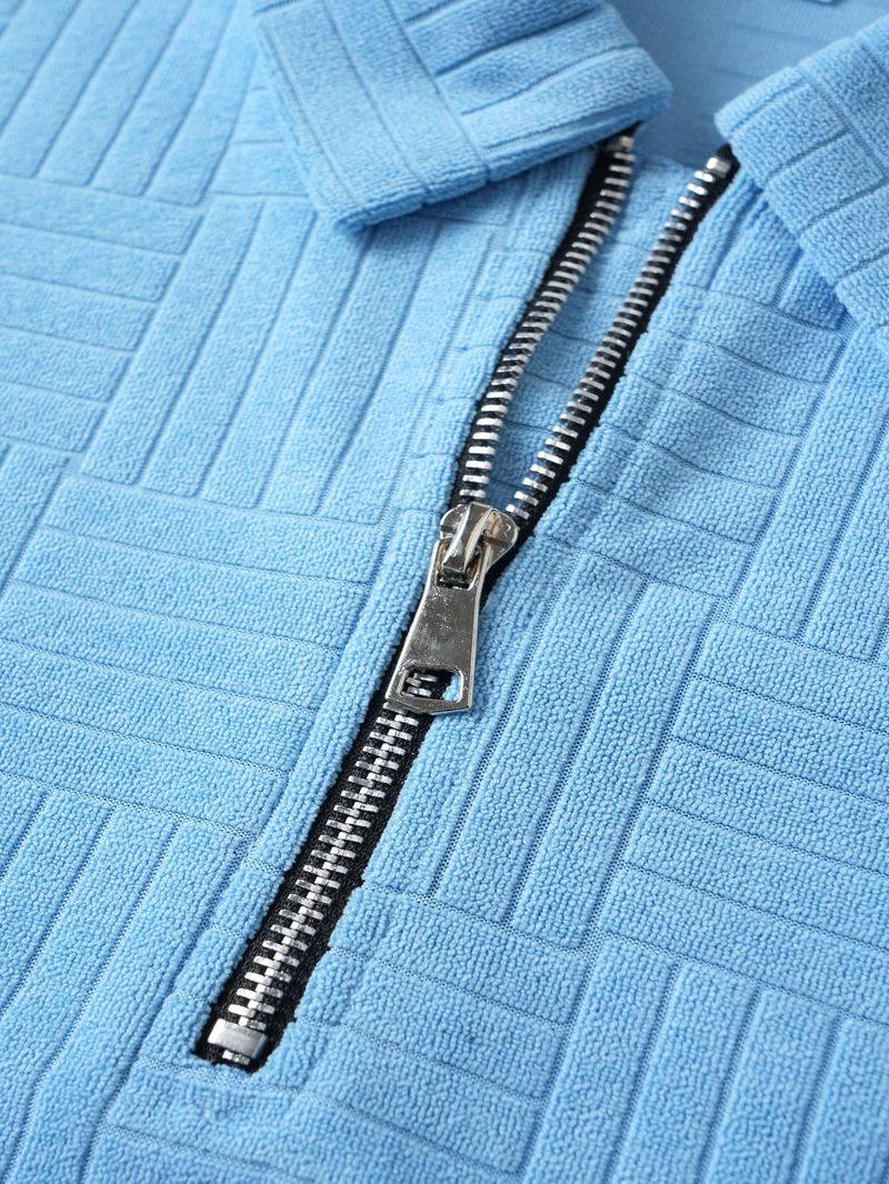 Summer New European And American Men's Polo Shirt Short Sleeve Button T-shirt Loose Jacquard Top Tees Shirt Men's Fashion_voghion.com