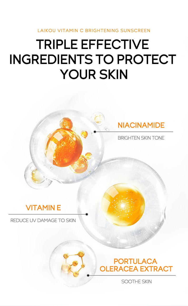 Sunscreen Cream LAIKOU Vitamin C Sunscreen Cream 50g To Improve Skin Tone And Moisturize_voghion.com