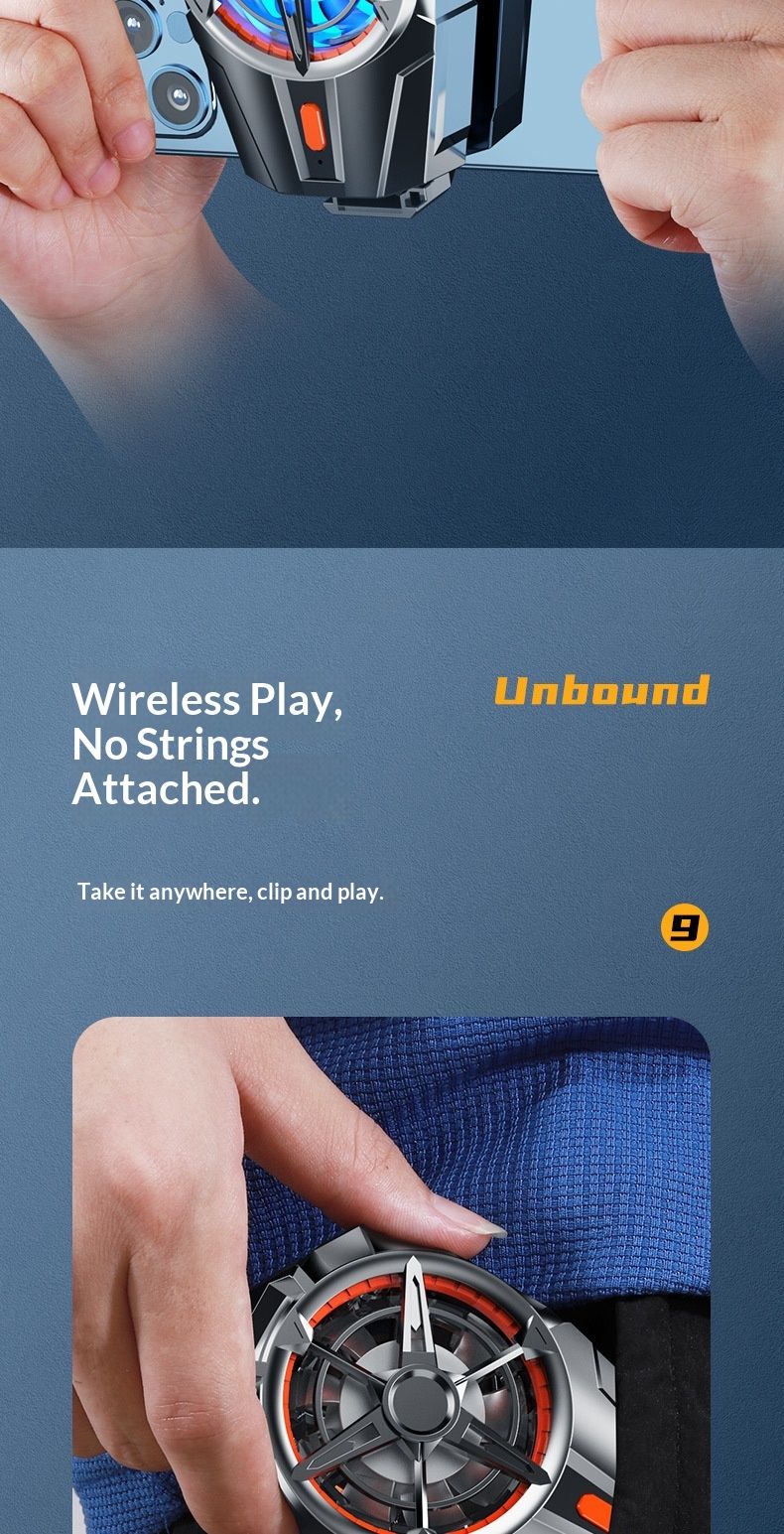 Wiederaufladbarer 3-Gang-Kühler | X52 Handykühler mit Luftkühlung, magnetischem Clip für Live-Streaming und Tablet-Kühlung, leise_voghion.com