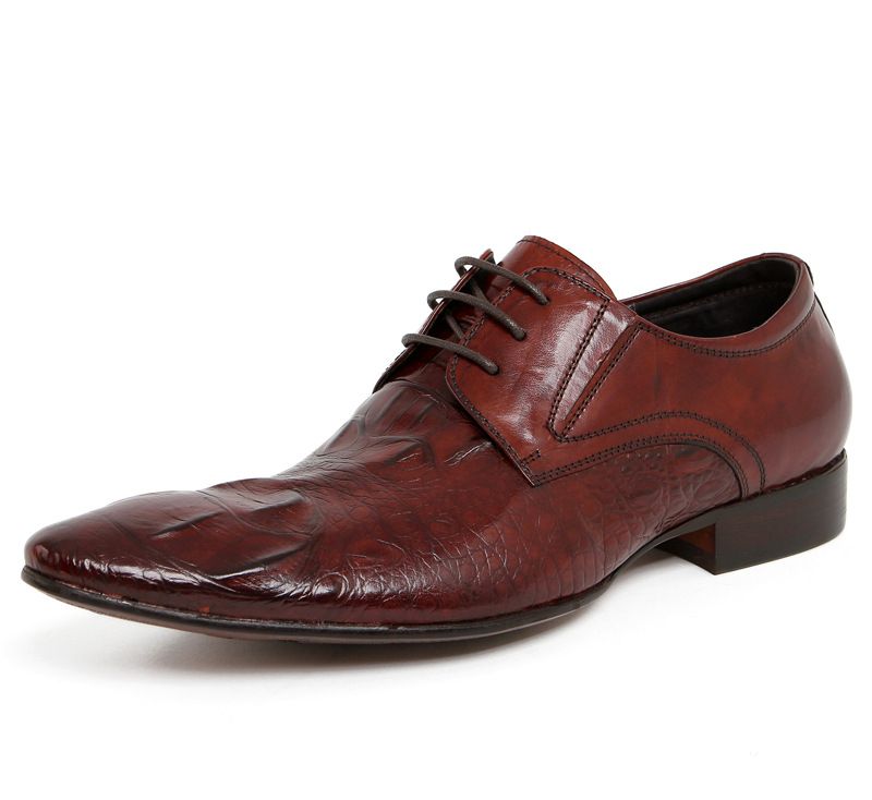 Regal Footwear European Style New Business Casual Men's British Pointed Toe Formal Leather Breathable Single Crocodile Pattern Shoes_voghion.com