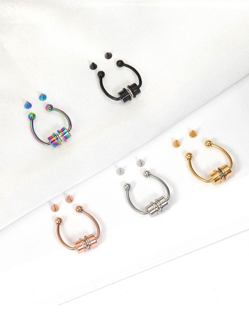 2er- oder 5er-Pack magnetischer Nasenring aus Edelstahl, Hufeisenform, Nasenclip, für nicht gepiercte Nasen, magnetischer Nasenring, Nasennagelpiercing, Nariz_voghion.com