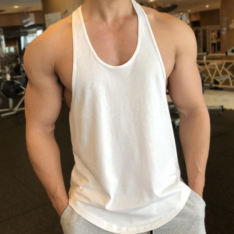 Herrenbekleidung Sommersport Fitnessweste für Männer Schnelltrocknende große elastische Trainingsweste Eisen Laufoberteil_voghion.com