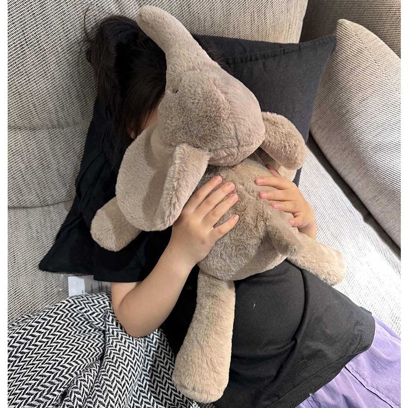 Ins And Realistic Soft Grey And White Elephant Plush Toy For Kids Babies And_voghion.com