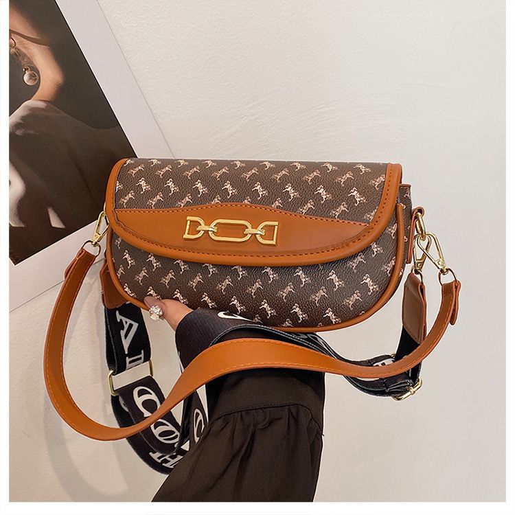 New High-end Fashion Texture Printed Armpit Bag European And American Retro Trend Handheld Single Shoulder Diagonal Cross Bag Popular Item_voghion.com