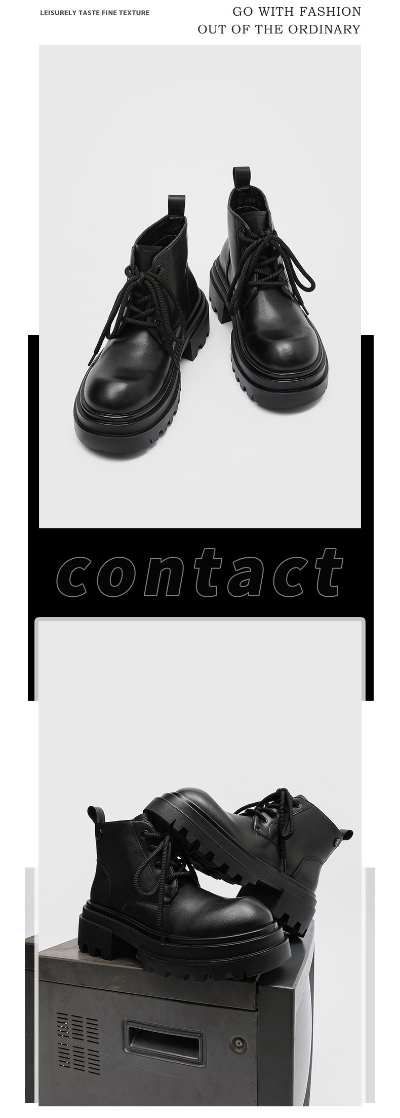 Heren Chelsea Boots Platform Martin Boots Hoogte Verhogende Casual Korte Laarzen Tooling Herenlaarzen_voghion.com