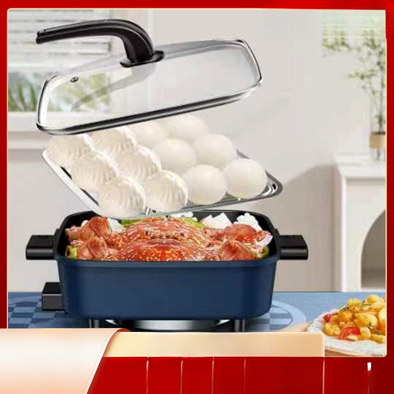 Multi functional Korean style cooking household frying pan, integrated non stick pot, electric hot pot_voghion.com