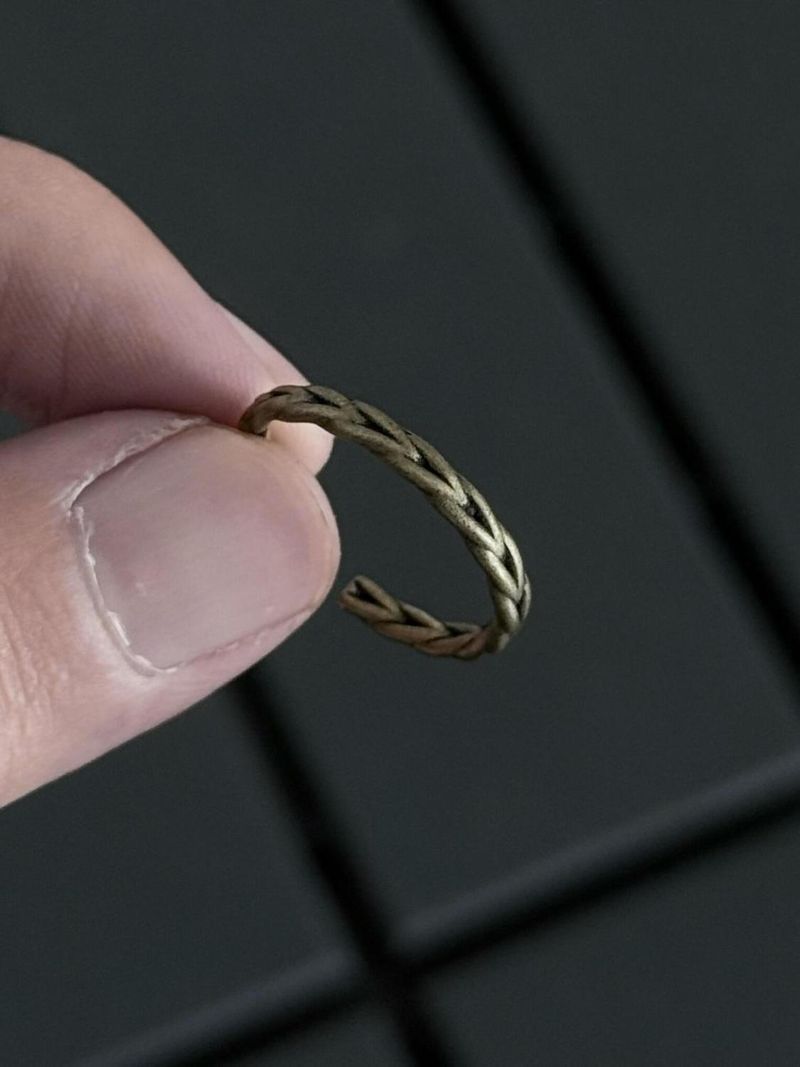 Nuevo anillo unisex de pareja con espiga de trigo, muy vendido, con diseño abierto de nicho, ligero y sencillo de lujo._voghion.com