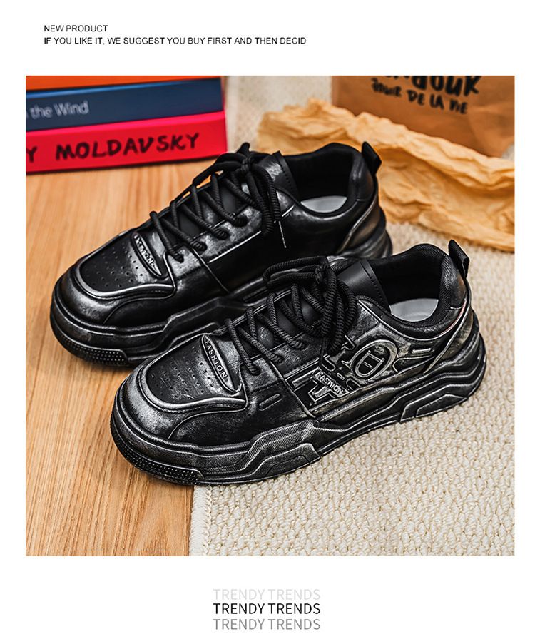 Pantofi sport casual pentru bărbați, cu talpă groasă, respirabili, de primăvară și albi, la modă, versatile_voghion.com