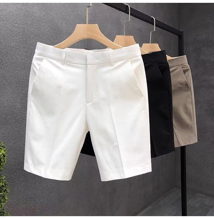 Pantaloncini chino slim fit da uomo - Pantaloncini leggeri da 5 pollici per l'estate, traspiranti e comodi, design a gamba dritta_voghion.com