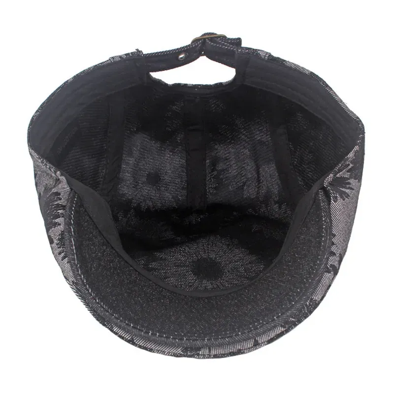 Vendita calda primavera autunno cotone fiore stampa berretti da giornalaio berretto con visiera piatta uomini e donne pittore basco cappelli 168_voghion.com