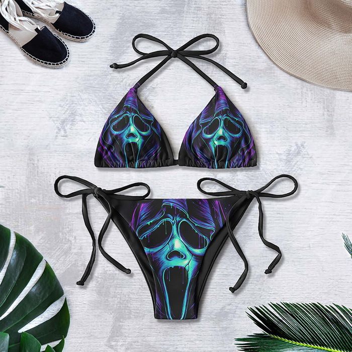 Women's Clothing New Bikini Custom Printed Strap Swimsuit Set Backless Two Piece Swimsuit_voghion.com