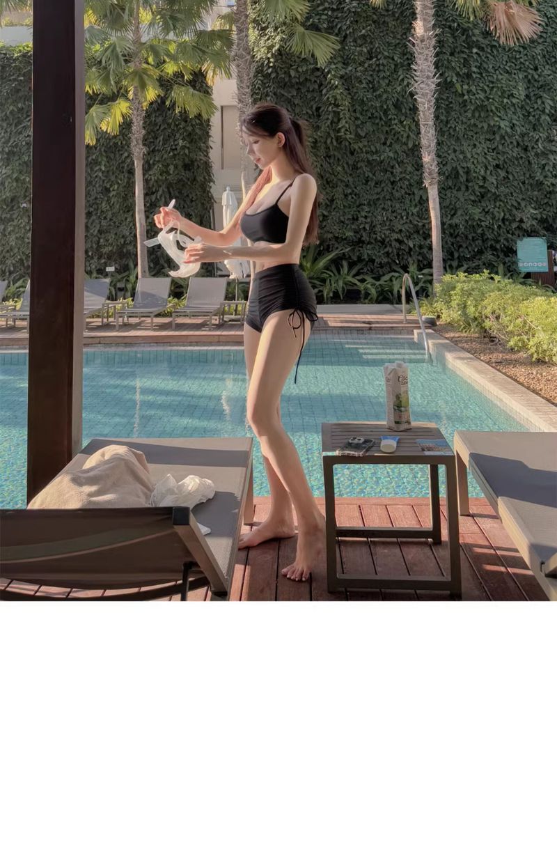 Maillot de bain femme Hot Spring, nouveau, sexy, amincissant, pur désir, protection solaire, respirant, manches longues, cache-maillot, taille haute_voghion.com